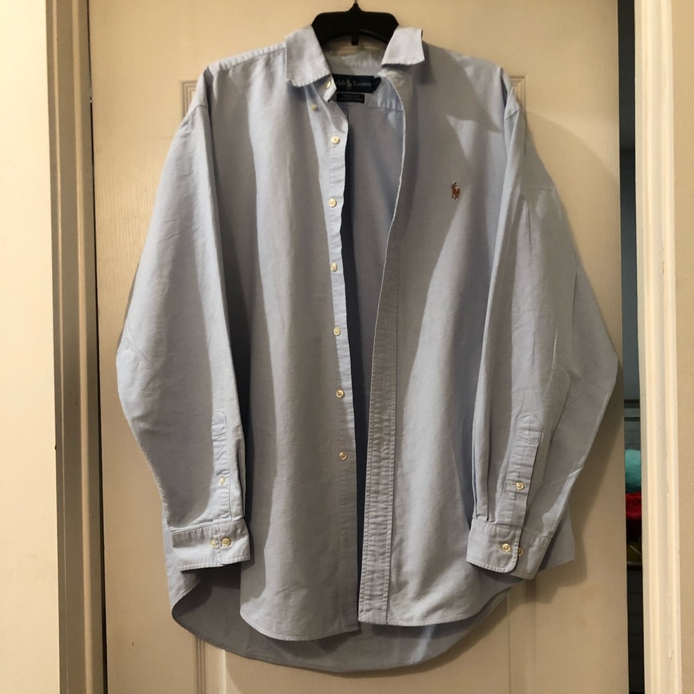 Lauren Ralph Lauren Light Blue Collared Dress Shirt